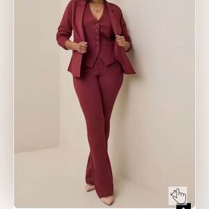 TORRID Studio Burgundy High-Waisted Bootcut Trousers 18R Inseam 33”